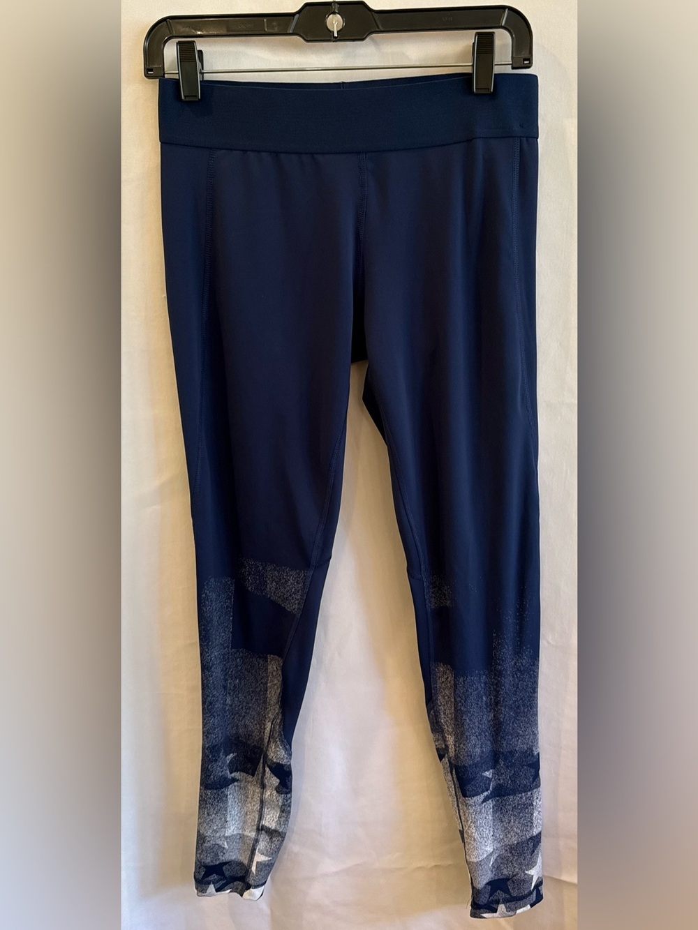 adidas Navy Performance Leggings with Subtle Print